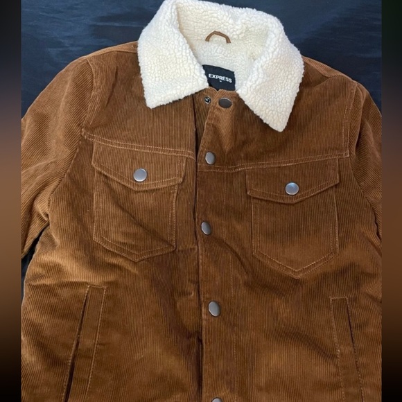 Express Corduroy Sherpa Lines Jacket - Picture 8 of 9